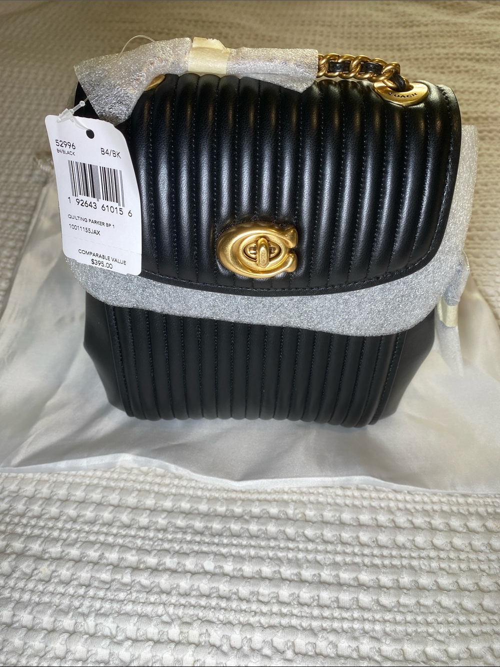 NWT Coach Quilted Black Leather Parker Mini Backpack or Crossbody convertible🖤✨